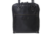 画像をギャラリービューアに読み込む, BALENCIAGA バレンシアガ ビジネス トートバッグ ハンドバッグ 248416 ナイロン イタリア製 レザー ブラック 美品 中古 4c075856