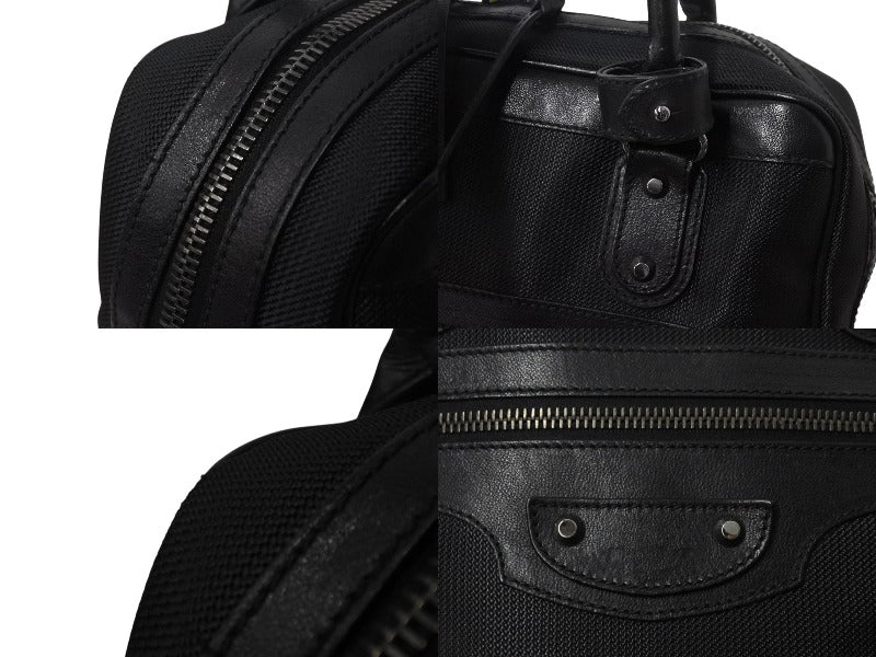 BALENCIAGA バレンシアガ ビジネス トートバッグ ハンドバッグ 248416 ナイロン イタリア製 レザー ブラック 美品 中古 4c075856