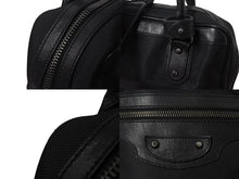 画像をギャラリービューアに読み込む, BALENCIAGA バレンシアガ ビジネス トートバッグ ハンドバッグ 248416 ナイロン イタリア製 レザー ブラック 美品 中古 4c075856