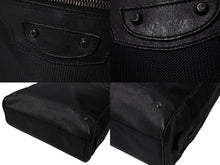 画像をギャラリービューアに読み込む, BALENCIAGA バレンシアガ ビジネス トートバッグ ハンドバッグ 248416 ナイロン イタリア製 レザー ブラック 美品 中古 4c075856