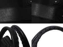 画像をギャラリービューアに読み込む, BALENCIAGA バレンシアガ ビジネス トートバッグ ハンドバッグ 248416 ナイロン イタリア製 レザー ブラック 美品 中古 4c075856