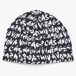 New and unused CASANOVA VINTAGE Casanova Vintage Graffiti Skull Cap Black White Two Tone Used 4a007590