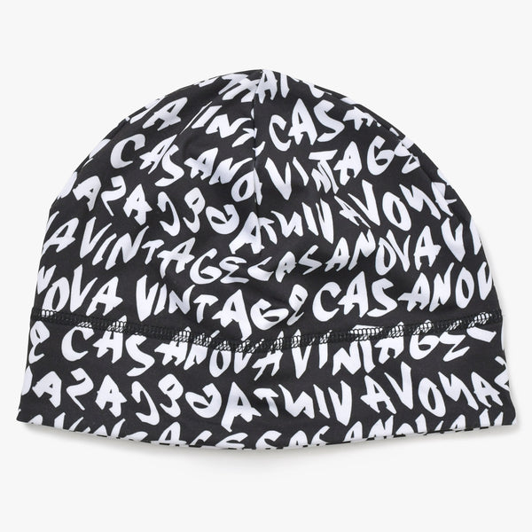 New and unused CASANOVA VINTAGE Casanova Vintage Graffiti Skull Cap Black White Two Tone Used 4a007590