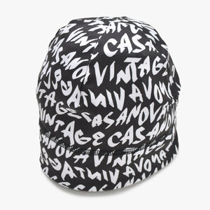 New and unused CASANOVA VINTAGE Casanova Vintage Graffiti Skull Cap Black White Two Tone Used 4a007590