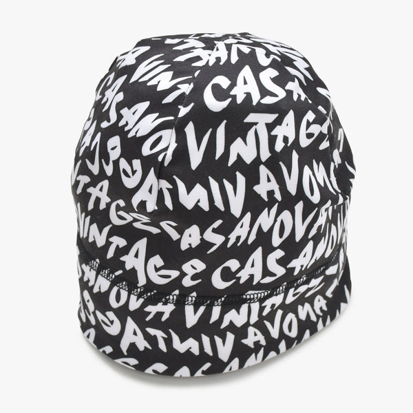 New and unused CASANOVA VINTAGE Casanova Vintage Graffiti Skull Cap Black White Two Tone Used 4a007590