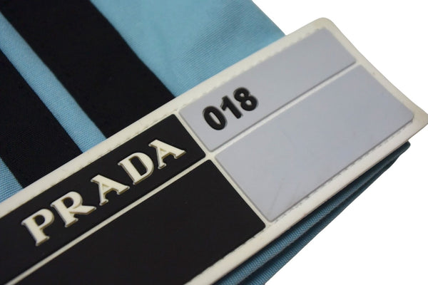 Good Condition PRADA 18 Years Rubber Logo Cotton Straight Pants Bottoms Light Blue Size 50 UP0007 Used 4c075901