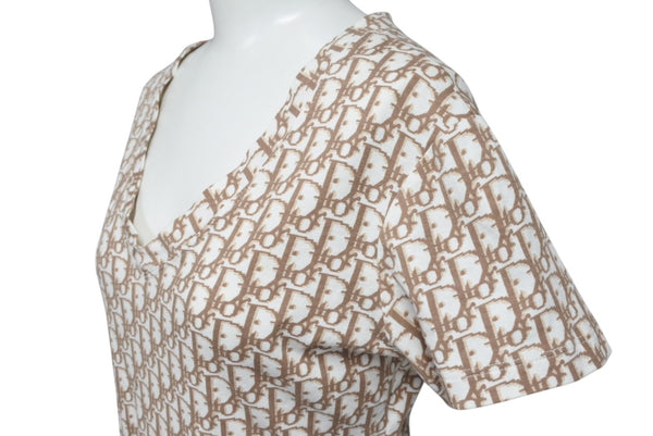 Very good condition Christian Dior Trotter V-neck short sleeve T-shirt White Cotton Size 42 5E16155951 Used 4c075944