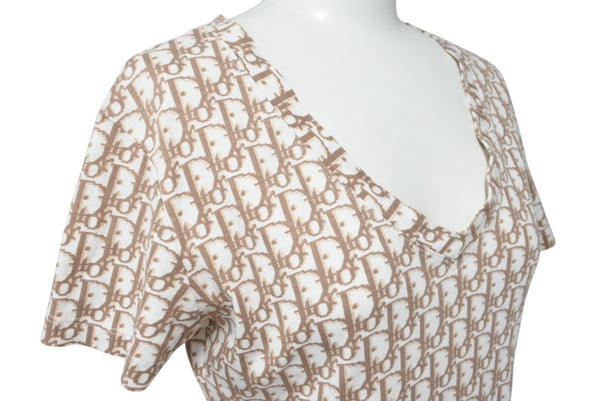 Very good condition Christian Dior Trotter V-neck short sleeve T-shirt White Cotton Size 42 5E16155951 Used 4c075944