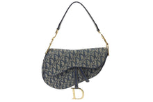 画像をギャラリービューアに読み込む, Christian Dior クリスチャンディオール サドルバッグ ワンショルダーバッグ トロッター ネイビー ガリアーノ期 中古 4c076003