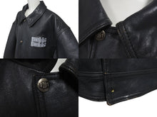 画像をギャラリービューアに読み込む, pellepelle ペレペレ レザージャケット サイズXL 刺繍デザイン グレー ヴィンテージ チャコール 美品 中古 4c076046