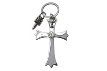 画像をギャラリービューアに読み込む, 極美品 CHROME HEARTS クロムハーツ ラージクロス ♯5ダガー キーリング チャーム 重量約51.5g シルバー925 中古 4c076083