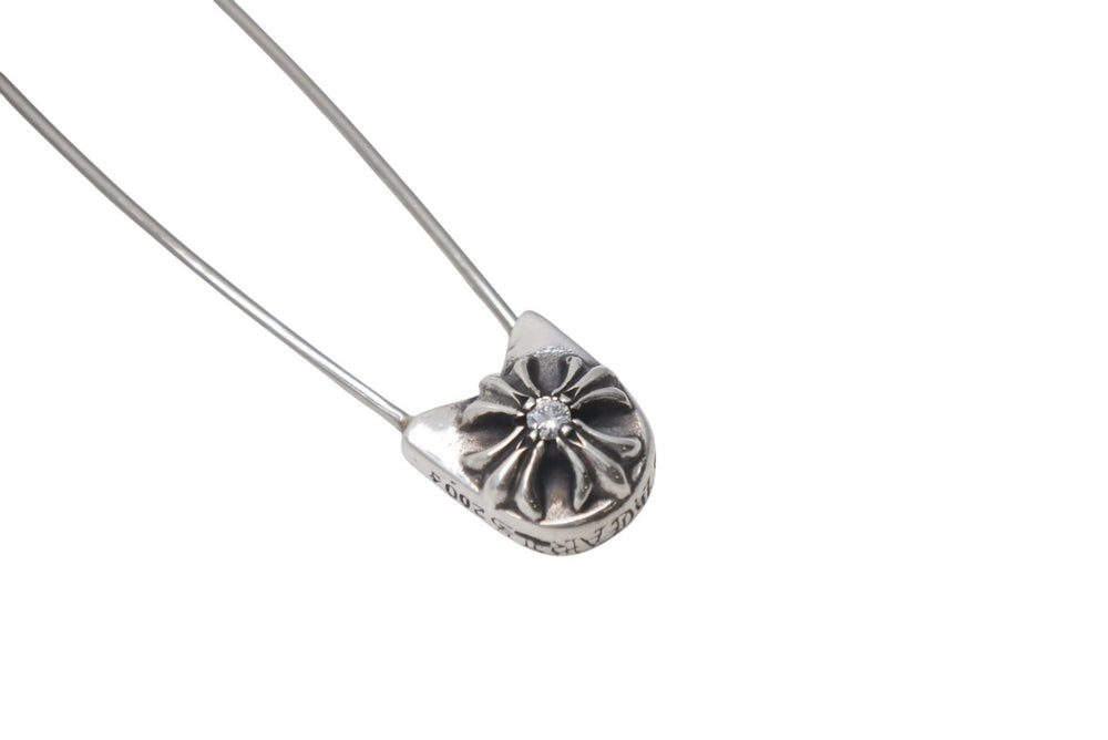 CHROME HEARTS Safety Pin Large 1PD Pendant Top Charm Weight approx. 4.1g Pave Diamond Good Condition Used 4c076112