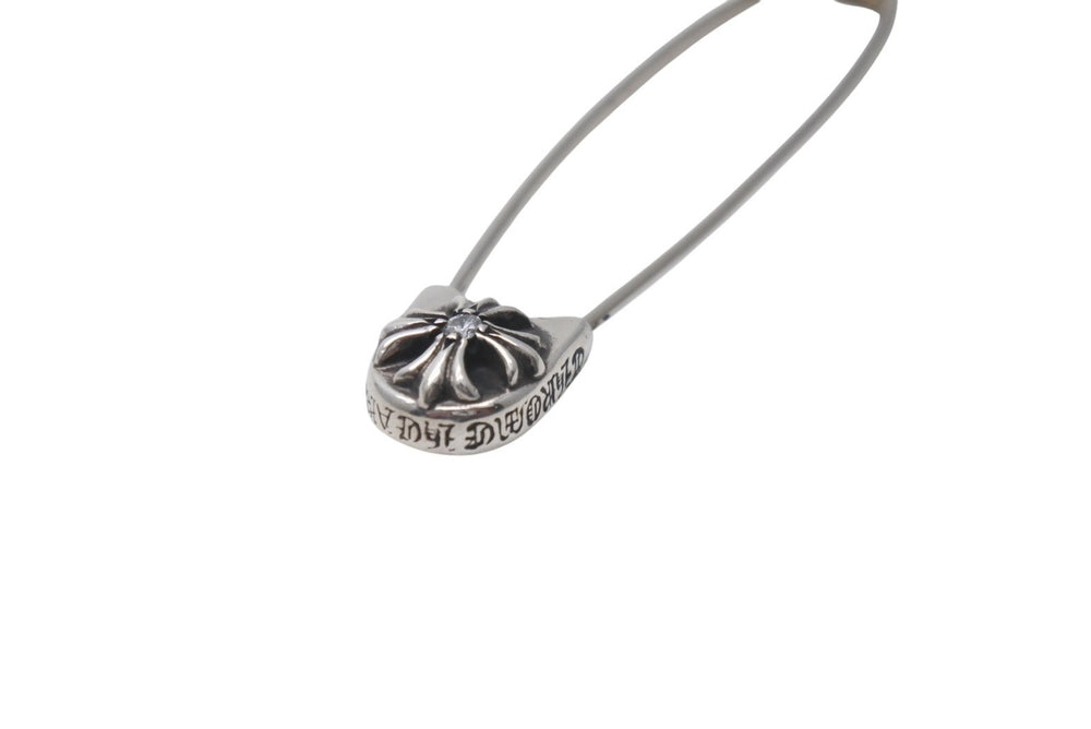 CHROME HEARTS クロムハーツ セーフティピン ラージ 1PD ペンダントトップ チャーム 重量約4.1g パヴェダイヤモンド 美品 中古 4c076112