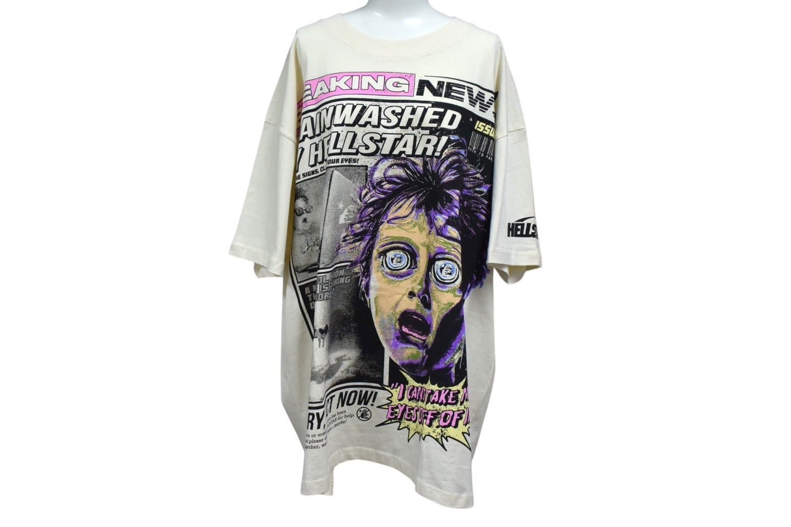 新品未使用 HELLSTAR ヘルスター Breaking News Tシャツ ホワイト系 