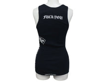 画像をギャラリービューアに読み込む, CHROME HEARTS クロムハーツ タンクトップ サイズM CHプラス FUCK YOU プリント ブラック ホワイト コットン 美品 中古 4c076173