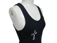 画像をギャラリービューアに読み込む, CHROME HEARTS クロムハーツ タンクトップ サイズM CHプラス FUCK YOU プリント ブラック ホワイト コットン 美品 中古 4c076173