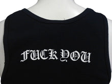 画像をギャラリービューアに読み込む, CHROME HEARTS クロムハーツ タンクトップ サイズM CHプラス FUCK YOU プリント ブラック ホワイト コットン 美品 中古 4c076173
