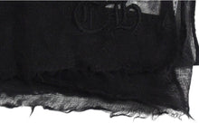 画像をギャラリービューアに読み込む, CHROME HEARTS クロムハーツ カシミヤ 大判ストール スカーフ ショール ブラック CHロゴ 刺繍 美品 中古 4c076174