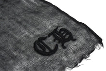 画像をギャラリービューアに読み込む, CHROME HEARTS クロムハーツ カシミヤ 大判ストール スカーフ ショール ブラック CHロゴ 刺繍 美品 中古 4c076174