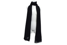 画像をギャラリービューアに読み込む, CHROME HEARTS クロムハーツ カシミヤ 大判ストール スカーフ ショール ブラック CHロゴ 刺繍 美品 中古 4c076174
