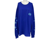 画像をギャラリービューアに読み込む, 極美品 CHROME HEARTS クロムハーツ バックスタープリントクルーネック 長袖Tシャツ コットン ブルー サイズXL 中古 4c076198
