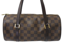 Load image into Gallery viewer, LOUIS VUITTON ルイヴィトン パピヨンPM 26 ハンドバック ダミエ N51304 筒型 ドラム型 エベヌ ブラウン ゴールド金具 美品 中古 4c076217