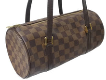 Load image into Gallery viewer, LOUIS VUITTON ルイヴィトン パピヨンPM 26 ハンドバック ダミエ N51304 筒型 ドラム型 エベヌ ブラウン ゴールド金具 美品 中古 4c076217