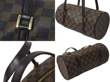 Load image into Gallery viewer, LOUIS VUITTON ルイヴィトン パピヨンPM 26 ハンドバック ダミエ N51304 筒型 ドラム型 エベヌ ブラウン ゴールド金具 美品 中古 4c076217