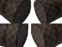 Load image into Gallery viewer, LOUIS VUITTON ルイヴィトン パピヨンPM 26 ハンドバック ダミエ N51304 筒型 ドラム型 エベヌ ブラウン ゴールド金具 美品 中古 4c076217