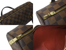 Load image into Gallery viewer, LOUIS VUITTON ルイヴィトン パピヨンPM 26 ハンドバック ダミエ N51304 筒型 ドラム型 エベヌ ブラウン ゴールド金具 美品 中古 4c076217