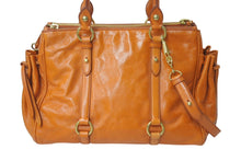 Load image into Gallery viewer, MIUMIU ミュウミュウ ハンドバッグ 2WAY ショルダーバッグ ダブルジッパー オレンジ レザー RN0894 ゴールド金具 美品 中古 4c076219