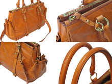 Load image into Gallery viewer, MIUMIU ミュウミュウ ハンドバッグ 2WAY ショルダーバッグ ダブルジッパー オレンジ レザー RN0894 ゴールド金具 美品 中古 4c076219