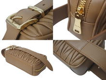 Load image into Gallery viewer, 極美品 MIUMIU ミュウミュウ マテラッセ クラッチバッグ セカンドバッグ 5BF122 キルティング ロゴ金具 ブラウン 中古 4c076226