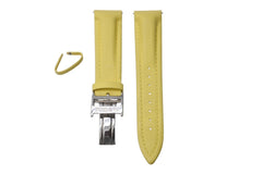 JACOB&CJacob &amp; Co. watch strap, original band with logo folding buckle, yellow with silver hardware, excellent condition, pre-owned, item number 4c076251