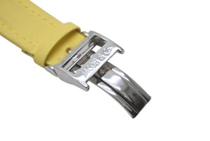 JACOB&CJacob &amp; Co. watch strap, original band with logo folding buckle, yellow with silver hardware, excellent condition, pre-owned, item number 4c076251