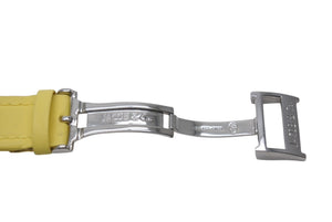 JACOB&CJacob &amp; Co. watch strap, original band with logo folding buckle, yellow with silver hardware, excellent condition, pre-owned, item number 4c076251