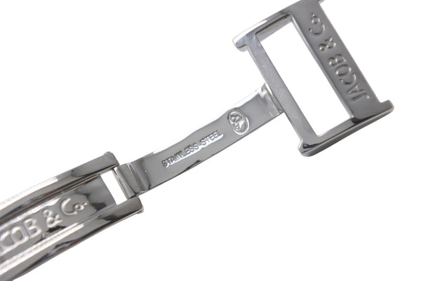 JACOB&CJacob &amp; Co. watch strap, original band with logo folding buckle, yellow with silver hardware, excellent condition, pre-owned, item number 4c076251