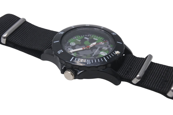 Very good condition A BATHING APE wristwatch rotating bezel camouflage pattern black green silver hardware used 4c076255