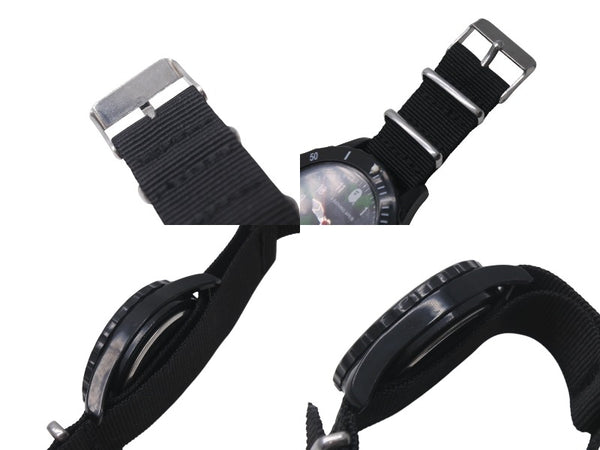 Very good condition A BATHING APE wristwatch rotating bezel camouflage pattern black green silver hardware used 4c076255