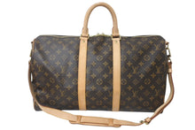 画像をギャラリービューアに読み込む, LOUIS VUITTON ルイヴィトン ボストンバッグ M41418 キーポルバンドリエール45 ブラウン PVC ヌメ革 ゴールド金具 良品 中古 4c076268