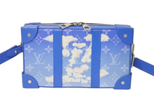 画像をギャラリービューアに読み込む, LOUIS VUITTON ルイヴィトン ソフトトランク ウォレット ショルダーバッグ M45432 モノグラム クラウズ ブルー PVC レザー シルバー金具 美品 中古 4c076279