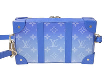 画像をギャラリービューアに読み込む, LOUIS VUITTON ルイヴィトン ソフトトランク ウォレット ショルダーバッグ M45432 モノグラム クラウズ ブルー PVC レザー シルバー金具 美品 中古 4c076279
