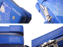 画像をギャラリービューアに読み込む, LOUIS VUITTON ルイヴィトン ソフトトランク ウォレット ショルダーバッグ M45432 モノグラム クラウズ ブルー PVC レザー シルバー金具 美品 中古 4c076279