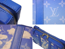 画像をギャラリービューアに読み込む, LOUIS VUITTON ルイヴィトン ソフトトランク ウォレット ショルダーバッグ M45432 モノグラム クラウズ ブルー PVC レザー シルバー金具 美品 中古 4c076279