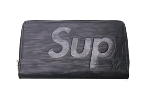 LOUIS VUITTON SUPREME M67723 Epi Collaboration Zippy Organizer Black Good Condition Used 4c076280