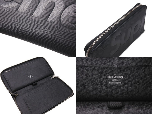 LOUIS VUITTON SUPREME M67723 Epi Collaboration Zippy Organizer Black Good Condition Used 4c076280