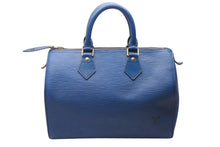 画像をギャラリービューアに読み込む, LOUIS VUITTON ルイヴィトン スピーディ30 エピ ハンドバッグ ボストンバッグ M43005 PVC レザー ブルー ゴールド金具 美品 中古 4c076289