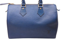 画像をギャラリービューアに読み込む, LOUIS VUITTON ルイヴィトン スピーディ30 エピ ハンドバッグ ボストンバッグ M43005 PVC レザー ブルー ゴールド金具 美品 中古 4c076289