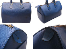 画像をギャラリービューアに読み込む, LOUIS VUITTON ルイヴィトン スピーディ30 エピ ハンドバッグ ボストンバッグ M43005 PVC レザー ブルー ゴールド金具 美品 中古 4c076289