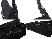 Load image into Gallery viewer, GUCCI グッチ ホースビット ワンショルダーバッグ 114915 001364 GGキャンバス レザー ブラック シルバー金具 美品 中古 4c076291